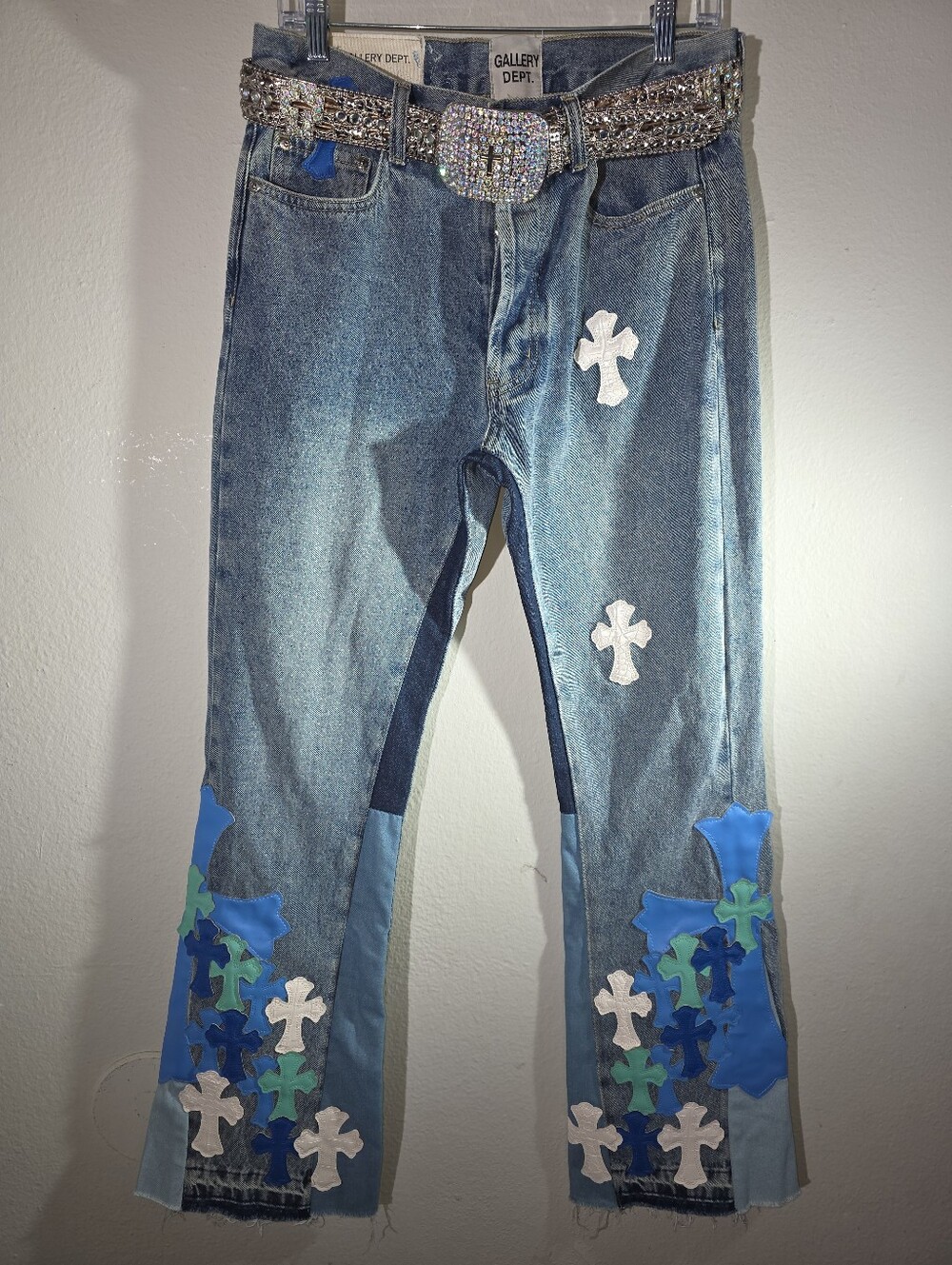 Gallery-dept Chrome Hearts Cross Denim Laflare Size 30 Belt included Preowned